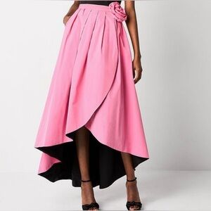 Johnny Wujek Pink and Black
Rosette Accent Prom Maxi Skirt